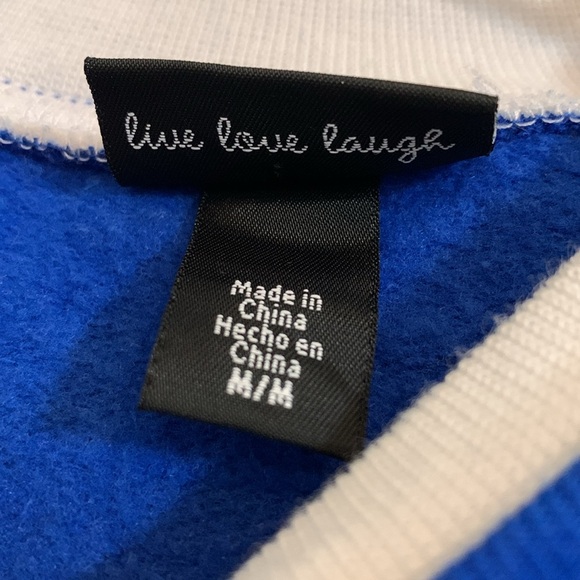 Holiday Sweatshirt Blue with Snowmen Christmas Tree Women’s M Blue Festive. H1 - Picture 5 of 9